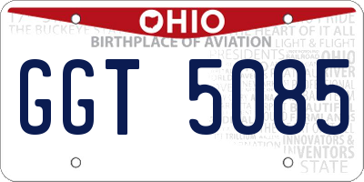 OH license plate GGT5085