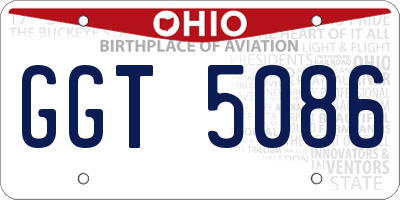 OH license plate GGT5086