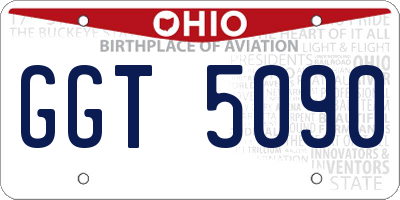 OH license plate GGT5090