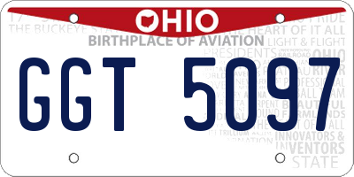 OH license plate GGT5097