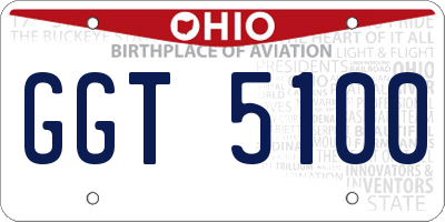 OH license plate GGT5100