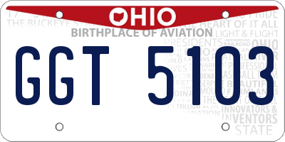 OH license plate GGT5103