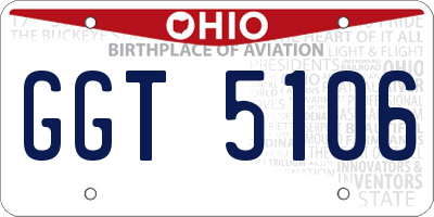 OH license plate GGT5106