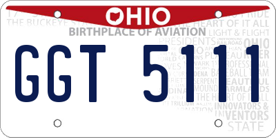 OH license plate GGT5111