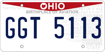 OH license plate GGT5113