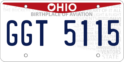 OH license plate GGT5115
