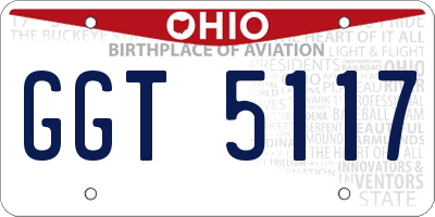 OH license plate GGT5117