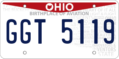 OH license plate GGT5119