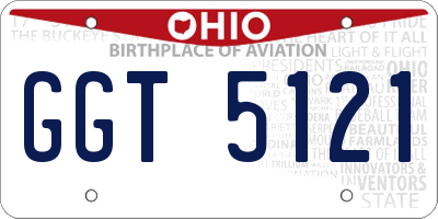 OH license plate GGT5121