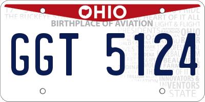 OH license plate GGT5124