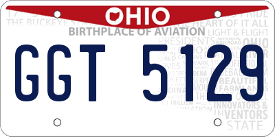 OH license plate GGT5129
