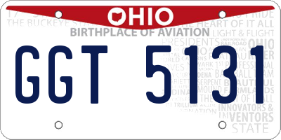 OH license plate GGT5131