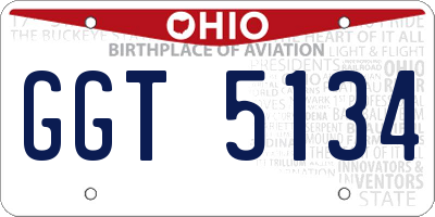 OH license plate GGT5134