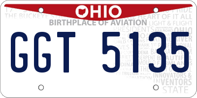 OH license plate GGT5135