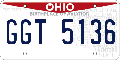 OH license plate GGT5136