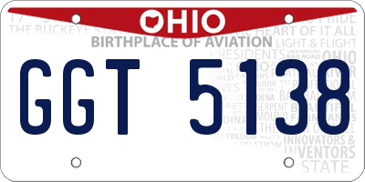 OH license plate GGT5138