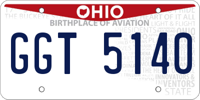 OH license plate GGT5140