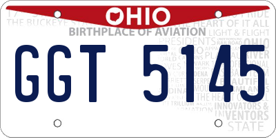 OH license plate GGT5145