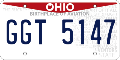 OH license plate GGT5147