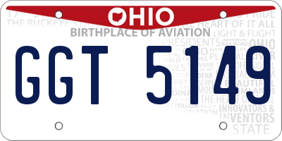 OH license plate GGT5149