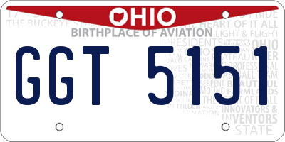 OH license plate GGT5151