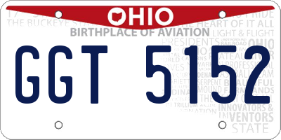 OH license plate GGT5152