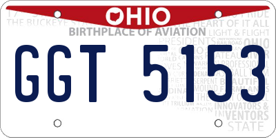 OH license plate GGT5153