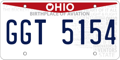OH license plate GGT5154
