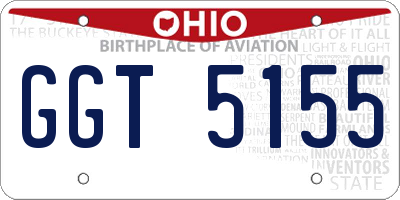 OH license plate GGT5155