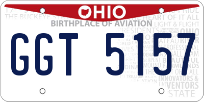 OH license plate GGT5157