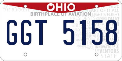 OH license plate GGT5158