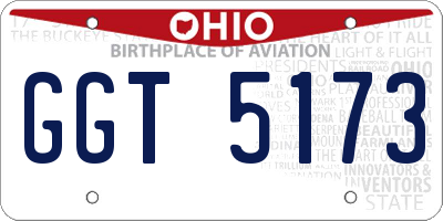 OH license plate GGT5173