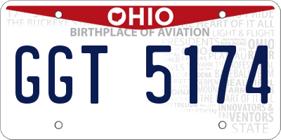 OH license plate GGT5174