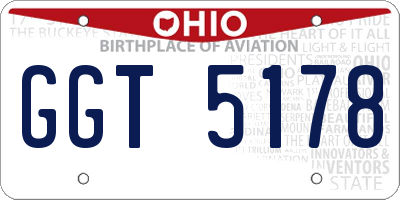 OH license plate GGT5178