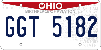 OH license plate GGT5182
