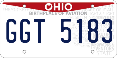 OH license plate GGT5183