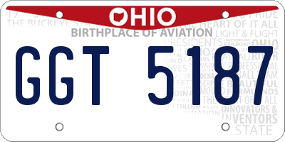 OH license plate GGT5187