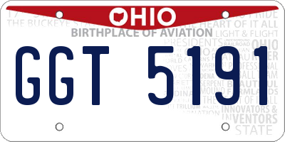 OH license plate GGT5191
