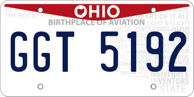 OH license plate GGT5192