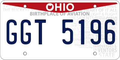 OH license plate GGT5196