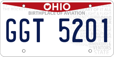 OH license plate GGT5201