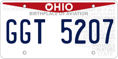 OH license plate GGT5207