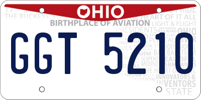 OH license plate GGT5210