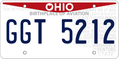 OH license plate GGT5212