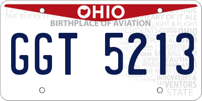 OH license plate GGT5213