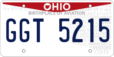 OH license plate GGT5215