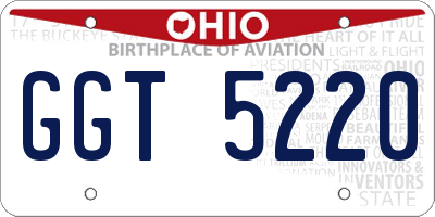 OH license plate GGT5220