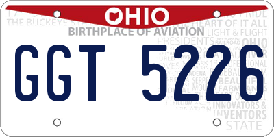 OH license plate GGT5226