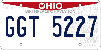 OH license plate GGT5227