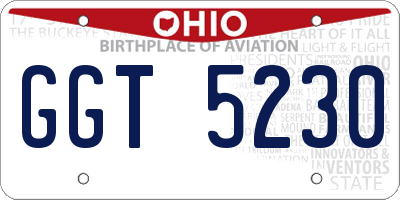 OH license plate GGT5230